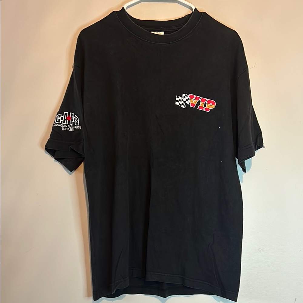 VIP Black Short Sleeve Tee with Logo Accents